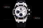 Swiss replica Audemars Piguet Royal Oak Offshore War Survivor white dial  fluoro rubber strap 